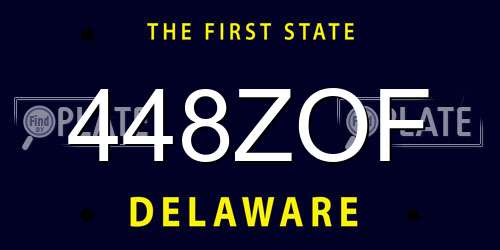 448ZOF Delaware License Plate