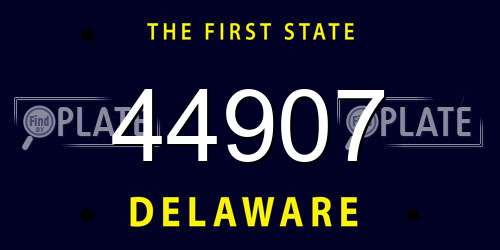 44907 Delaware License Plate