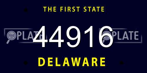 44916 Delaware License Plate