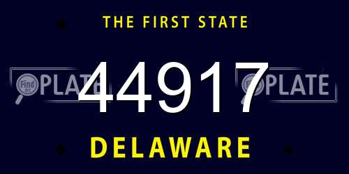 44917 Delaware License Plate
