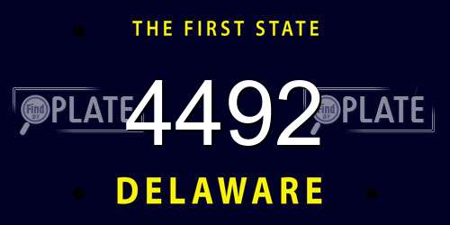 4492 Delaware License Plate