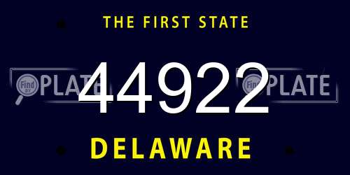 44922 Delaware License Plate