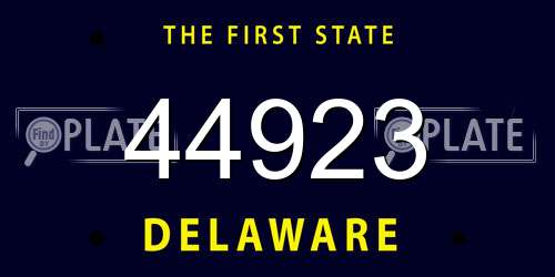 44923 Delaware License Plate