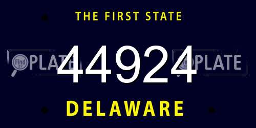 44924 Delaware License Plate