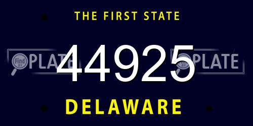 44925 Delaware License Plate