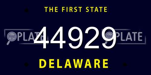 44929 Delaware License Plate