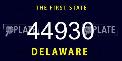 44930 Delaware License Plate