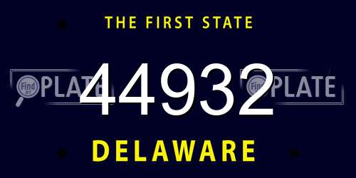 44932 Delaware License Plate