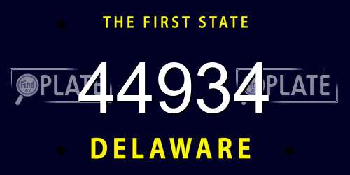 44934 Delaware License Plate