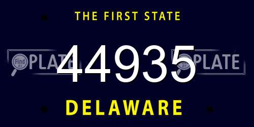 44935 Delaware License Plate