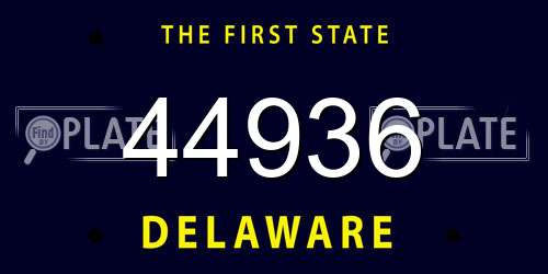 44936 Delaware License Plate