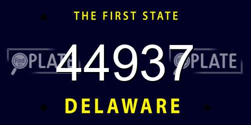 44937 Delaware License Plate