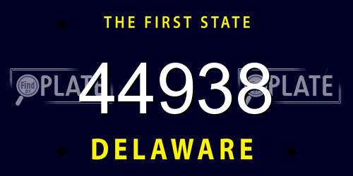 44938 Delaware License Plate