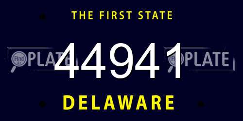 44941 Delaware License Plate