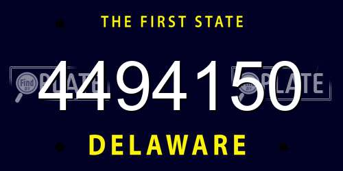 4494150 Delaware License Plate