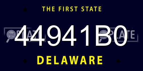 44941B0 Delaware License Plate