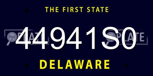 44941S0 Delaware License Plate