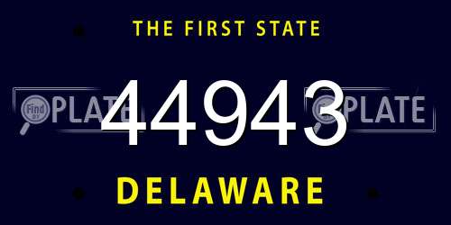 44943 Delaware License Plate