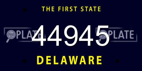 44945 Delaware License Plate