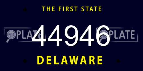44946 Delaware License Plate