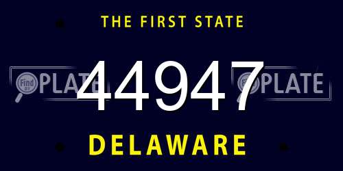44947 Delaware License Plate
