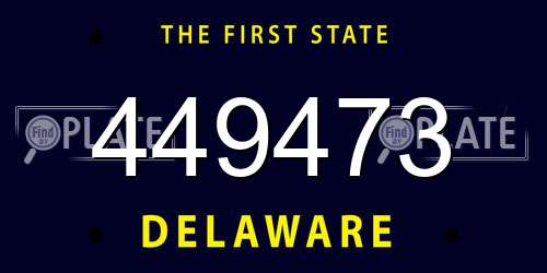 449473 Delaware License Plate