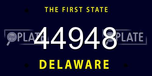 44948 Delaware License Plate