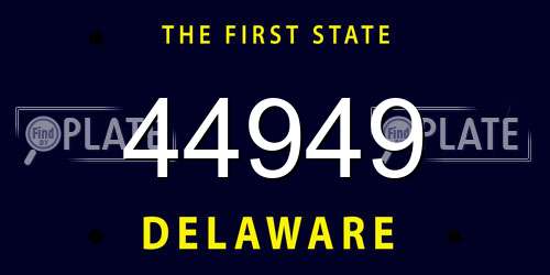 44949 Delaware License Plate