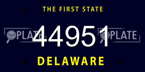 44951 Delaware License Plate