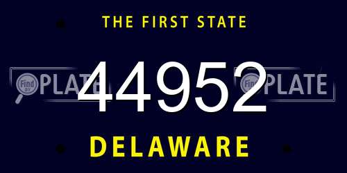 44952 Delaware License Plate