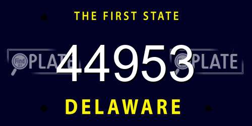 44953 Delaware License Plate
