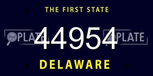 44954 Delaware License Plate