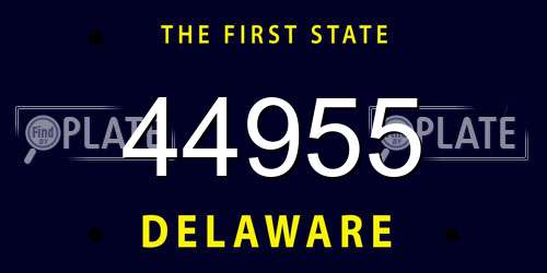 44955 Delaware License Plate