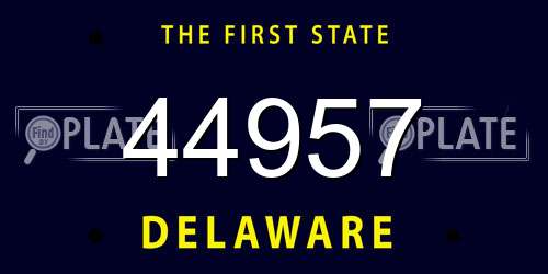 44957 Delaware License Plate