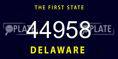 44958 Delaware License Plate