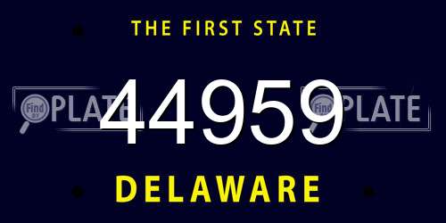 44959 Delaware License Plate