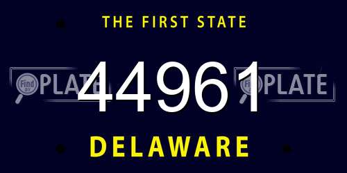 44961 Delaware License Plate