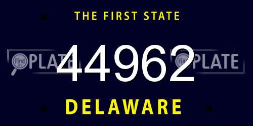 44962 Delaware License Plate