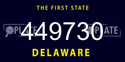 449730 Delaware License Plate