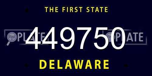 449750 Delaware License Plate
