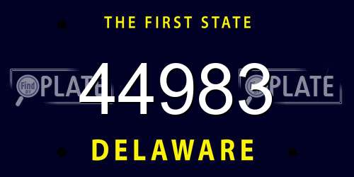 44983 Delaware License Plate