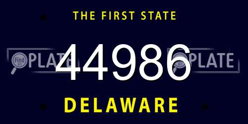 44986 Delaware License Plate