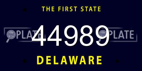 44989 Delaware License Plate