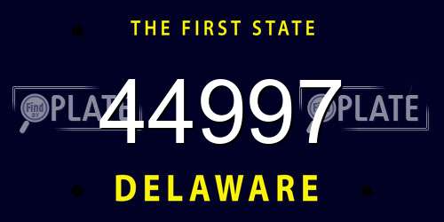 44997 Delaware License Plate