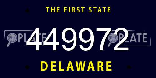 449972 Delaware License Plate
