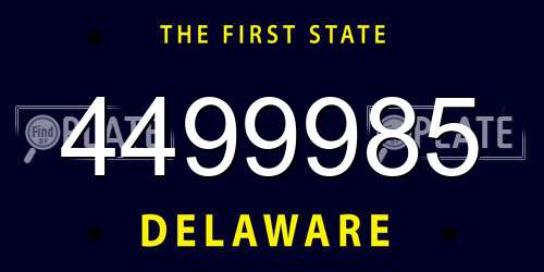 4499985 Delaware License Plate