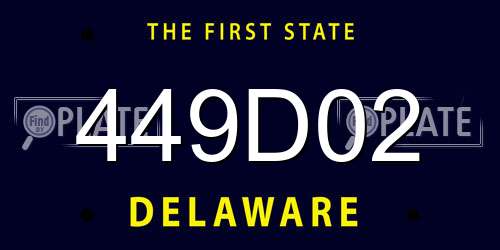 449D02 Delaware License Plate