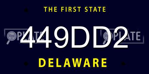 449DD2 Delaware License Plate
