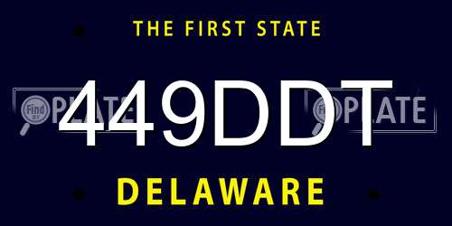 449DDT Delaware License Plate