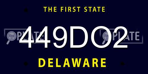 449DO2 Delaware License Plate